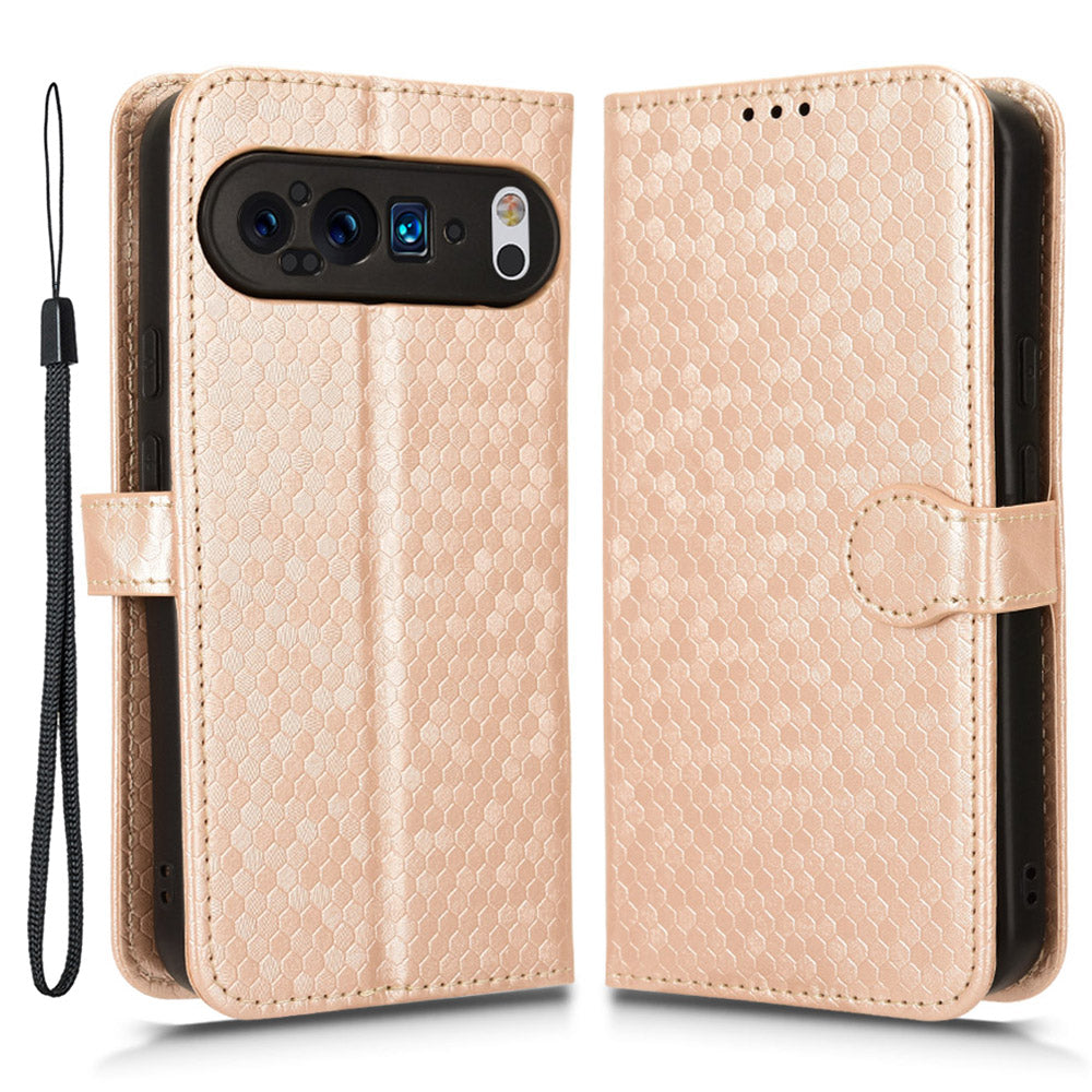 For Google Pixel 9 Pro Case PU Leather Dots Pattern Imprinted Phone Cover Stand Function For Google Pixel 9 Pro Case PU Leather Dots Pattern Imprinted Phone Cover Stand Function